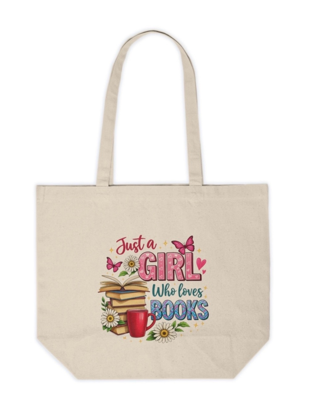 Just a Girl Who Loves Books Tote Bag | Book Lover Gift | Reading Aesthetic
